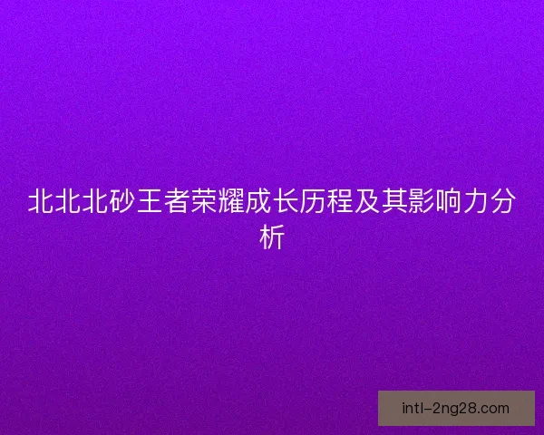 北北北砂王者荣耀成长历程及其影响力分析